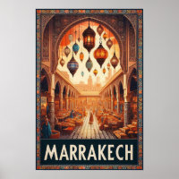Marrakech Marokko Markt Reizen Poster