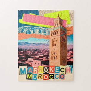 Marrakech Marokko Reis Koutoubia Klassieke Silhoue Legpuzzel