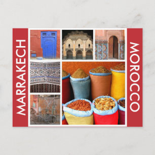 marrakech marokko scènes briefkaart