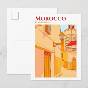 Marrakech Marokko Sketch Art Travel Illustratie Briefkaart