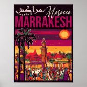 Marrakech Marokko souk Toerisme Reizen Souvenir Poster (Voorkant)