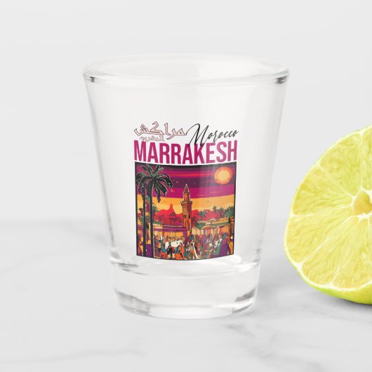 Marrakech Marokko souk Toerisme Reizen Souvenir Shot Glas (Voorkant)