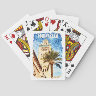 Marrakech Marokko Vintage Reizen Pokerkaarten
