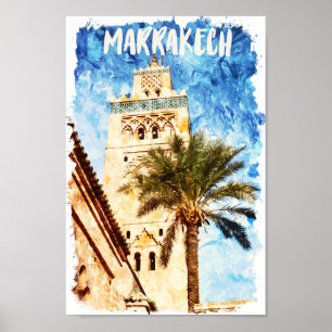 Marrakech Marokko Vintage Reizen Poster