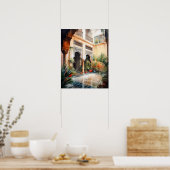 Marrakech Riad Maroc Aquarelle Art Imprimer Poster (Cuisine)