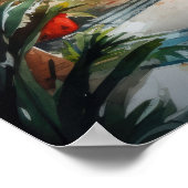 Marrakech Riad Maroc Aquarelle Art Imprimer Poster (Coin)