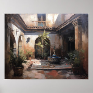 Marrakech Riad Maroc Art Print Poster