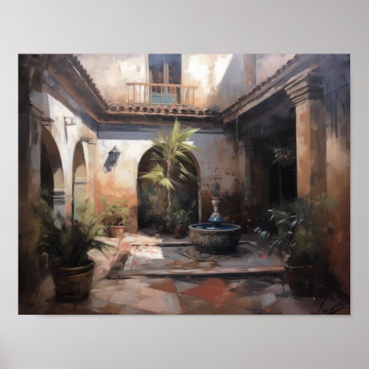Marrakech Riad Maroc Art Print Poster (Devant)