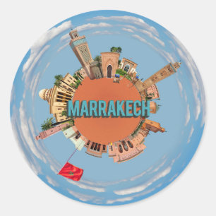 marrakech - stad kleine kleine planeet marokko arc ronde sticker