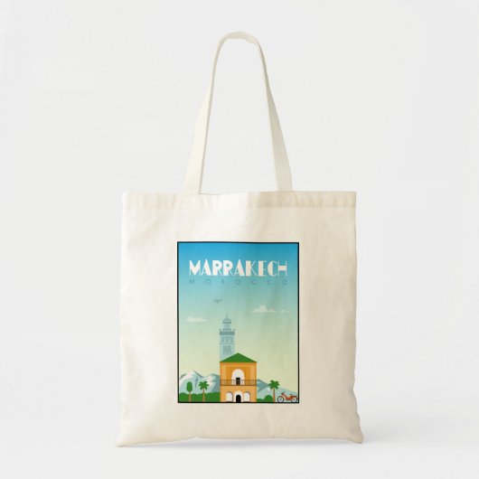 Marrakech-stad, Marokkaanse reisposter Tote Bag (Voorkant)