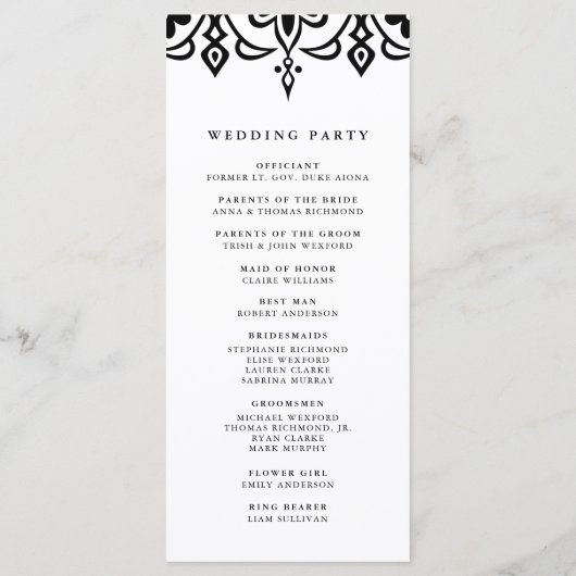 Marrakesh huwelijksprogramma | Black Programma (Achterkant)