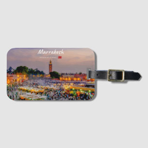 Marrakesh, Marokko - Jemaa el Fnaa plein Bagagelabel
