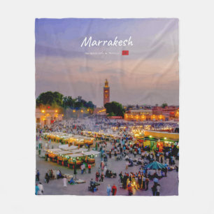 Marrakesh, Marokko - Jemaa el Fnaa plein Fleece Deken