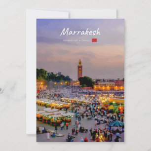 Marrakesh, Marokko - Jemaa el Fnaa plein Kaart