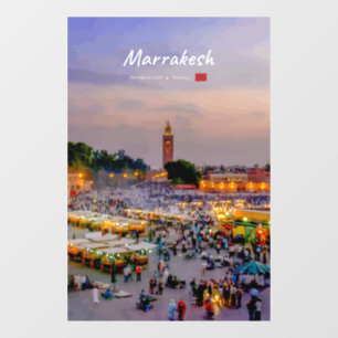 Marrakesh, Marokko - Jemaa el Fnaa plein Raamsticker