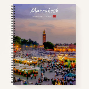 Marrakesh, Marokko - Jemaa el Fnaa-plein Spiraal Notitieboek