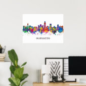 Marrakesh Marokko Skyline Poster (Thuiskantoor)