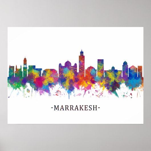 Marrakesh Marokko Skyline Poster (Voorkant)