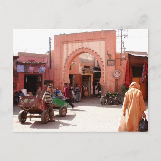 marrakesh medina deur briefkaart (Voorkant)