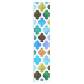 Marrakesh Moroccan Green Korte Tafelloper (Voorkant)