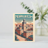 Marrakesh oude stad skyline met moskee geschenken briefkaart (Staand voorkant)