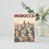 Marrakesh oude stad skyline met moskee geschenken briefkaart (Staand voorkant)