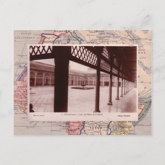 Marrakesh palace binnenplaats briefkaart (Voorkant)