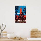 Marrakesh Print Moroccan Art Morocco Travel Poster (Cuisine)