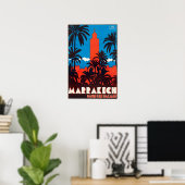 Marrakesh Print Moroccan Art Morocco Travel Poster (Bureau à domicile)