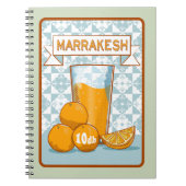 MARRAKESH Sinaasappel Juice Retro Poster Notitieboek (Voorkant)