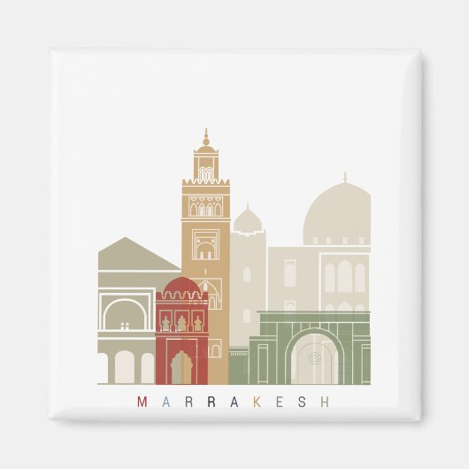 Marrakesh skyline poster magneet (Voorkant)