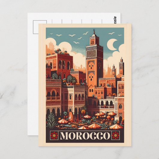 Marrakesh stad Marokkaanse vibes geschenken Briefkaart (Voorkant / Achterkant)