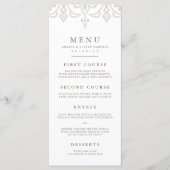 Marrakesh Wedding Menu Kaart | Linen Greige (Voorkant)