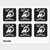 marrant autocollant carré "HAPPY HOWL-O-WEEN 2" (Feuille)