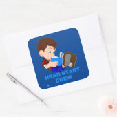 marrant autocollant carré "HEAD START CREW" (Enveloppe)