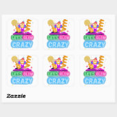marrant autocollant carré "LET'S GLOW CRAZY" (Feuille)