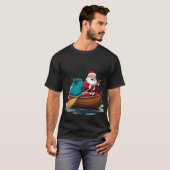 marrant santa claus à ramer le t-shirt du bateau (Devant entier)