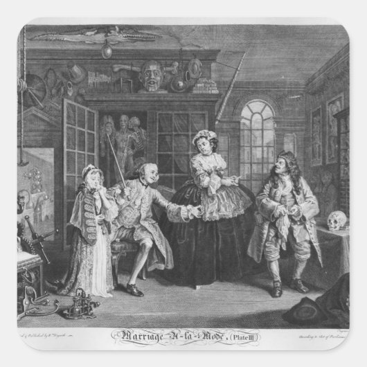 Marriage a la Mode Vierkante Sticker (Voorkant)