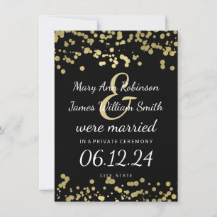Marriage/Elopement Gold Foil look Confetti Aankondiging