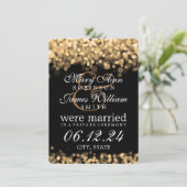 Marriage/Elopement Gold Lights Aankondiging (Staand voorkant)