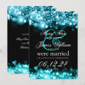 Marriage Elopement Sparkeling Lights Turquoise Aankondiging (Voorkant / Achterkant)