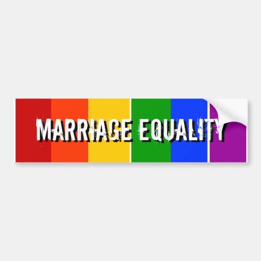 MARRIAGE EQUALITY BUMPERSTICKER (Voorkant)