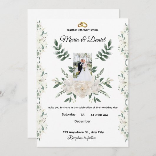 Marriage Invitation  (Devant / Derrière)