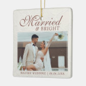 Married and Bright Photo Keepsake Wedding Keramisch Ornament (Links)