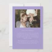 Married and Grateful Wedding Photo Lilac Bedankkaart (Achterkant)