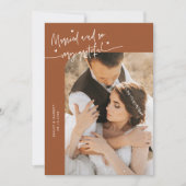 Married and Grateful Wedding Photo Terracotta Bedankkaart (Voorkant)