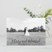 Married and Merry Christmas Card Kaart (Staand voorkant)