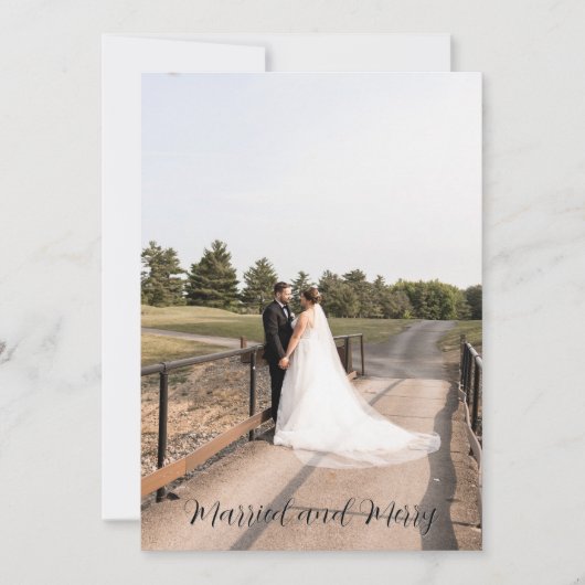 Married And Merry Script Font Kaart (Voorkant)