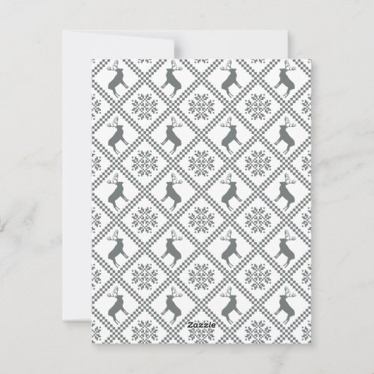 Married Bright Christmas Plaid Grey Pas getrouwd F Feestdagenkaart (Achterkant)