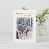 Married & Bright Fotopaar Eerste kerst Kaart (Staand voorkant)